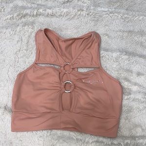 Gym top pink crop top sports bra medium work out